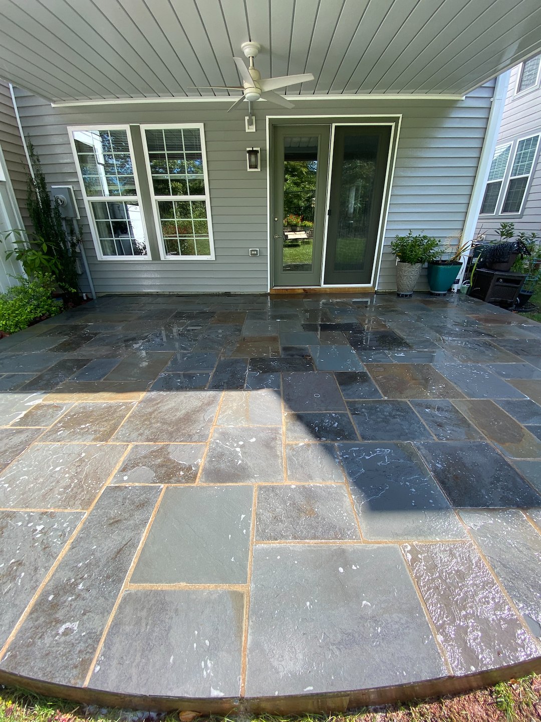 Stone Patio Deep Cleaning Project in Lorton, VA